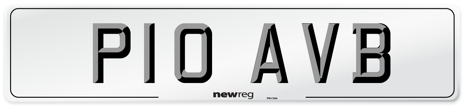 P10 AVB Number Plate from New Reg